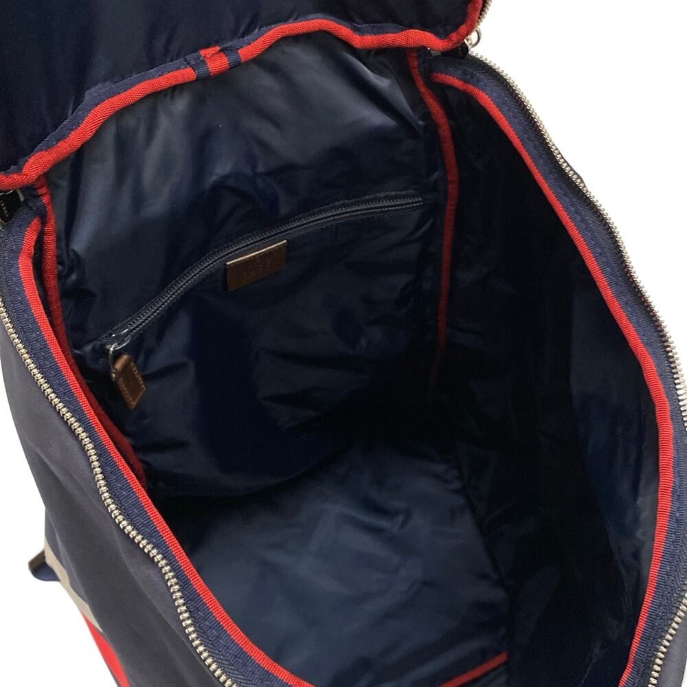Gucci Diamante Backpack 268111 Navy Red Gray - Picture 7 of 11